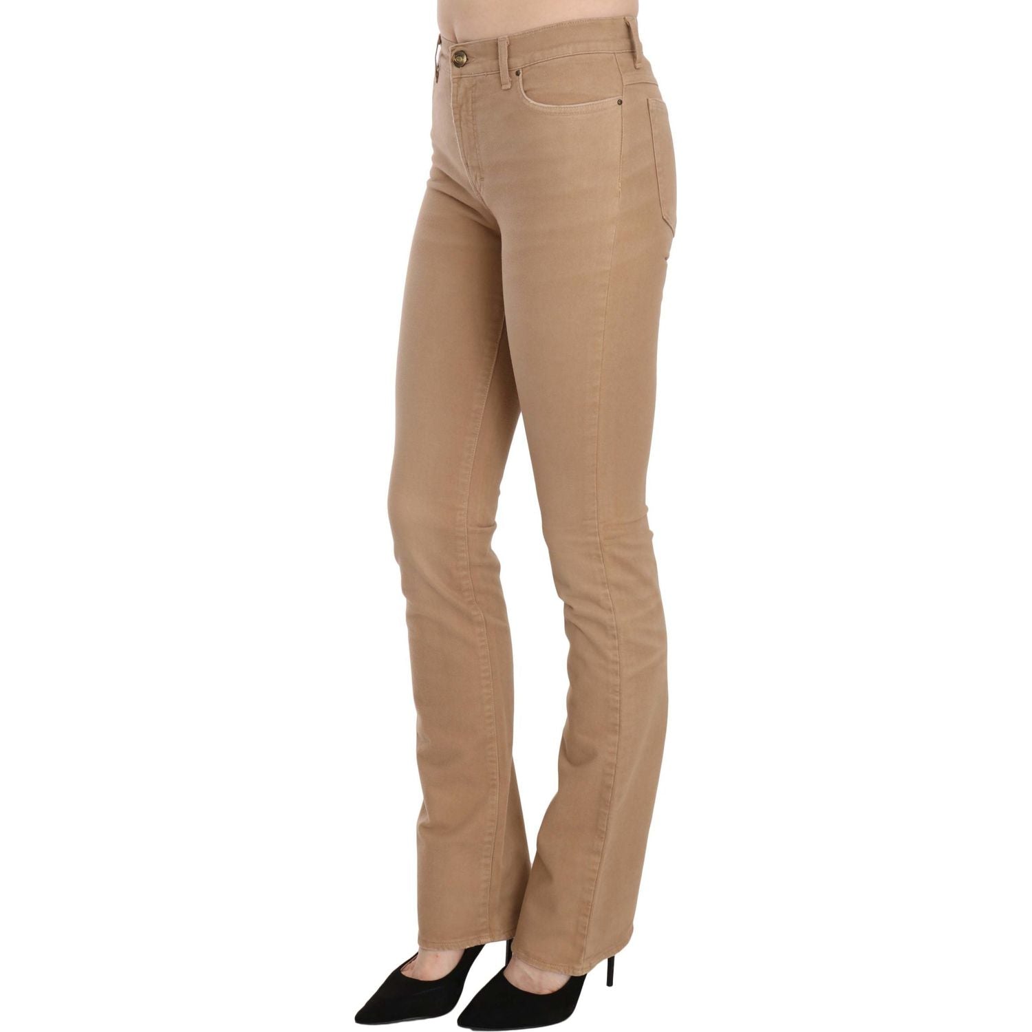 بنطلون Just Cavalli Chic Brown متوسط ​​الخصر