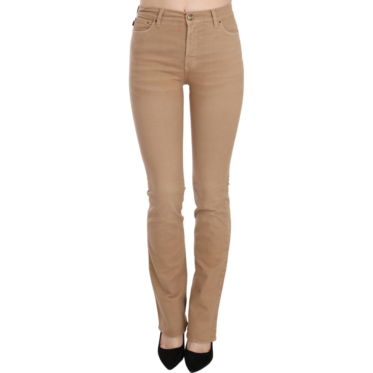 بنطلون Just Cavalli Chic Brown متوسط ​​الخصر