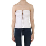 Dolce & Gabbana White PALERMO Cotton Bustier Top Corset