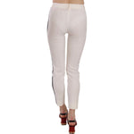 Dolce & Gabbana White Side Stripe Cropped Skinny Pants