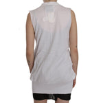 PINK MEMORIES White 100% Cotton Sleeveless Cardigan Top Vest