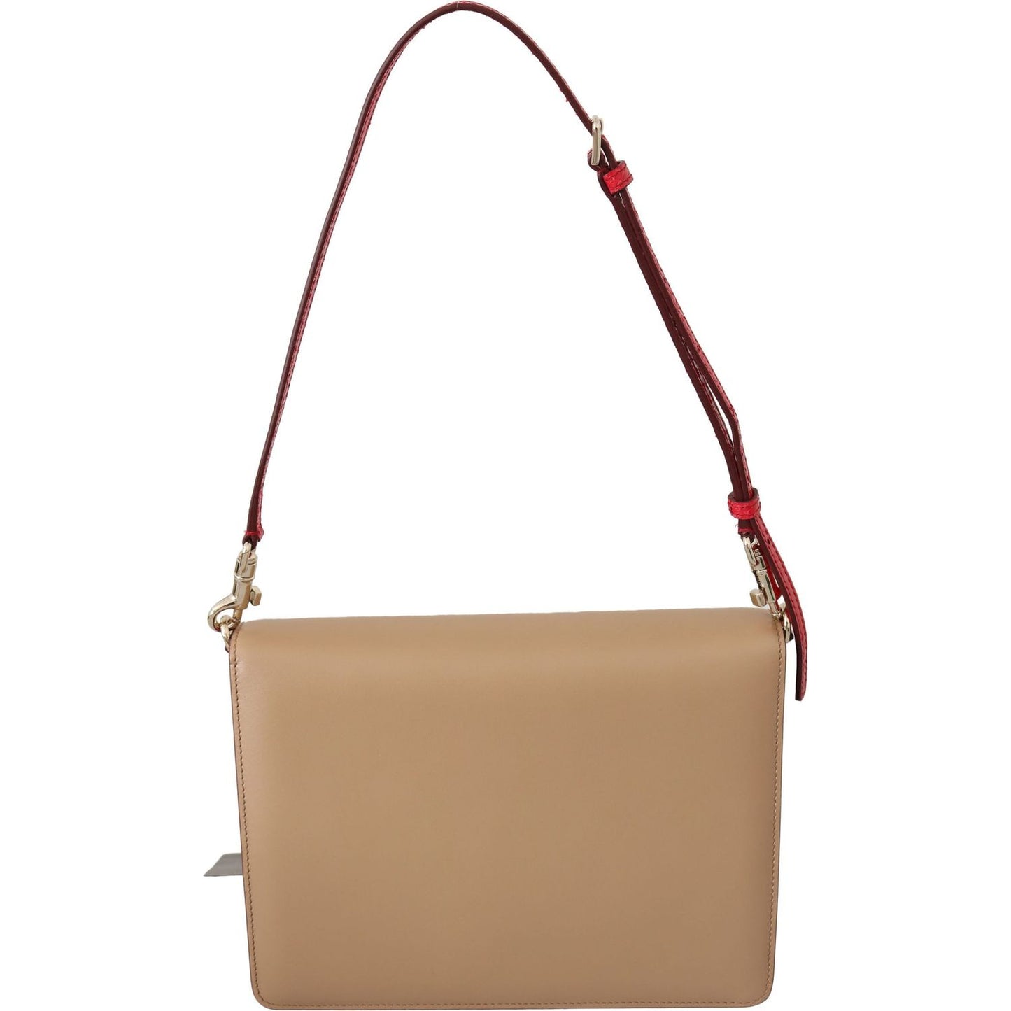 Dolce & Gabbana Purple Beige Red Leather Crossbody Purse Bag Purse