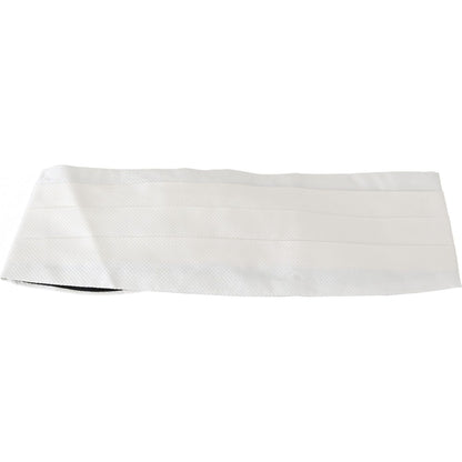 Dolce & Gabbana White Men Waist Belt 100% Silk Cummerbund