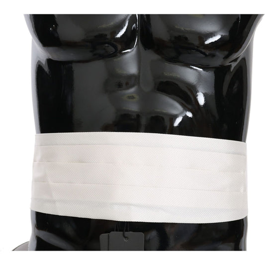 Dolce & Gabbana White Men Waist Belt 100% Silk Cummerbund