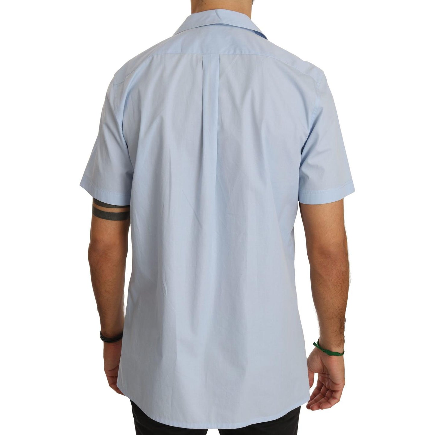 Dolce & Gabbana Blue Short Sleeve 100% Cotton Top Shirt