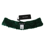 Dolce & Gabbana Luxurious Green Lambskin Scarf for Women Dolce & Gabbana Black