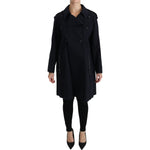 Dolce & Gabbana Coat Blue Cotton Women Trench Jacket Coats & Jackets