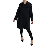 Dolce & Gabbana Coat Blue Cotton Women Trench Jacket Coats & Jackets