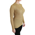 Dolce & Gabbana Gold Long Sleeve Cardigan Viscose Sweater