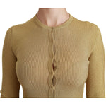 Dolce & Gabbana Gold Long Sleeve Cardigan Viscose Sweater