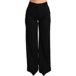Dolce & Gabbana Black Wide Leg Flared Trouser Cashmere Pants Jeans & Pants