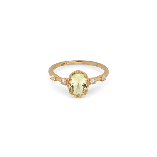Elegant gold ring from 24KAE JEWELS JEWELRY Mod. 12406Y/54 with gemstone centerpiece