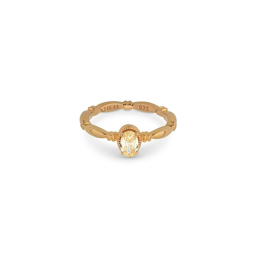 24KAE JEWELS JEWELRY Mod. 12441Y/58 gold ring with a sparkling gemstone