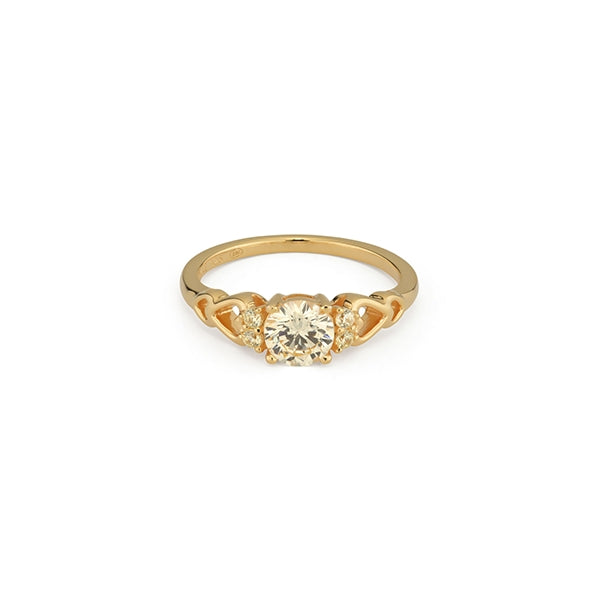 24KAE JEWELS JEWELRY Mod. 12444Y/54 gold ring with a diamond centerpiece on a white background