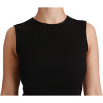 Dolce & Gabbana Black Fit Flare Wool Stretch Sheath Dress WOMAN DRESSES