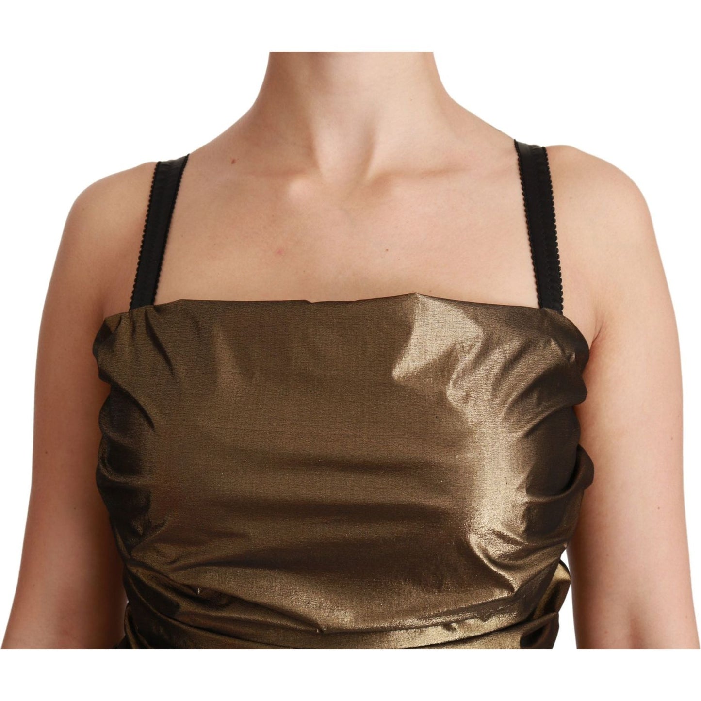 Dolce & Gabbana Nylon Bronze Bodycon Sheath Mini Dress 1728,67345645728,Bronze,Clothing,Dolce & Gabbana,Dresses - Clothing,Dresses - Women - Clothing,IT48 | XL,Material: 51% Nylon 35% Polyester 14% Elastane,New with tags,Short - Dresses - Clothing,Sleevel