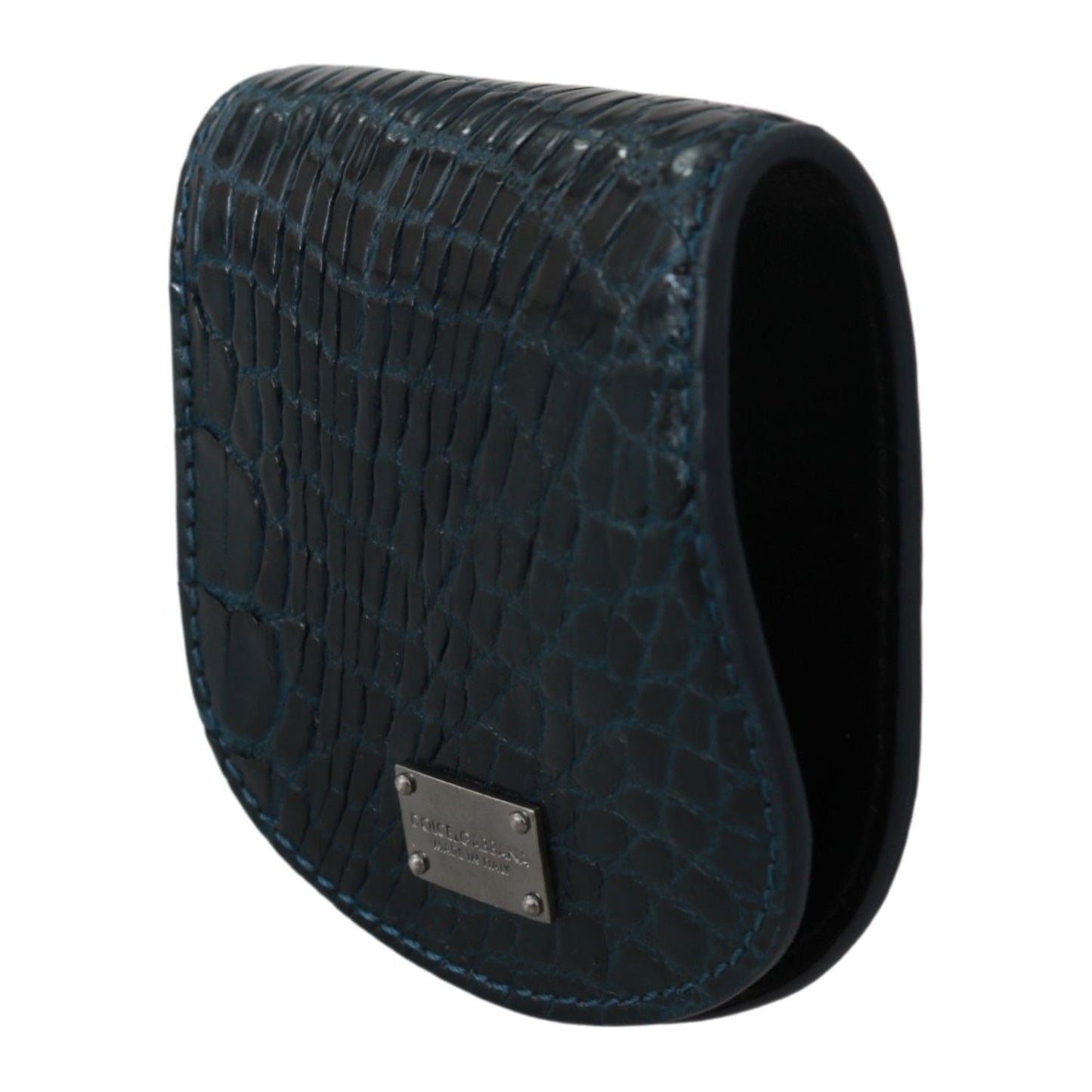 Dolce & Gabbana Blue Exotic Skins Condom Case Holder Pocket Condom Case