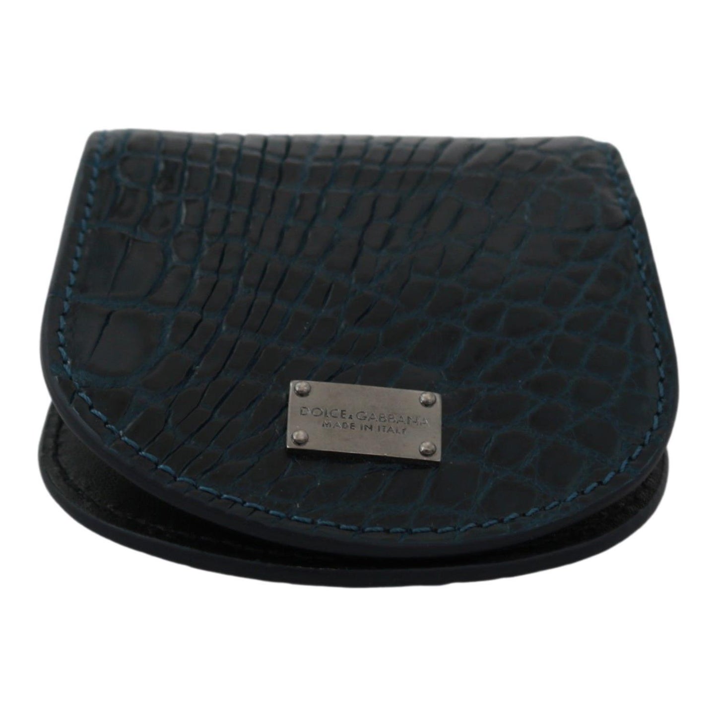 Dolce & Gabbana Blue Exotic Skins Condom Case Holder Pocket Condom Case