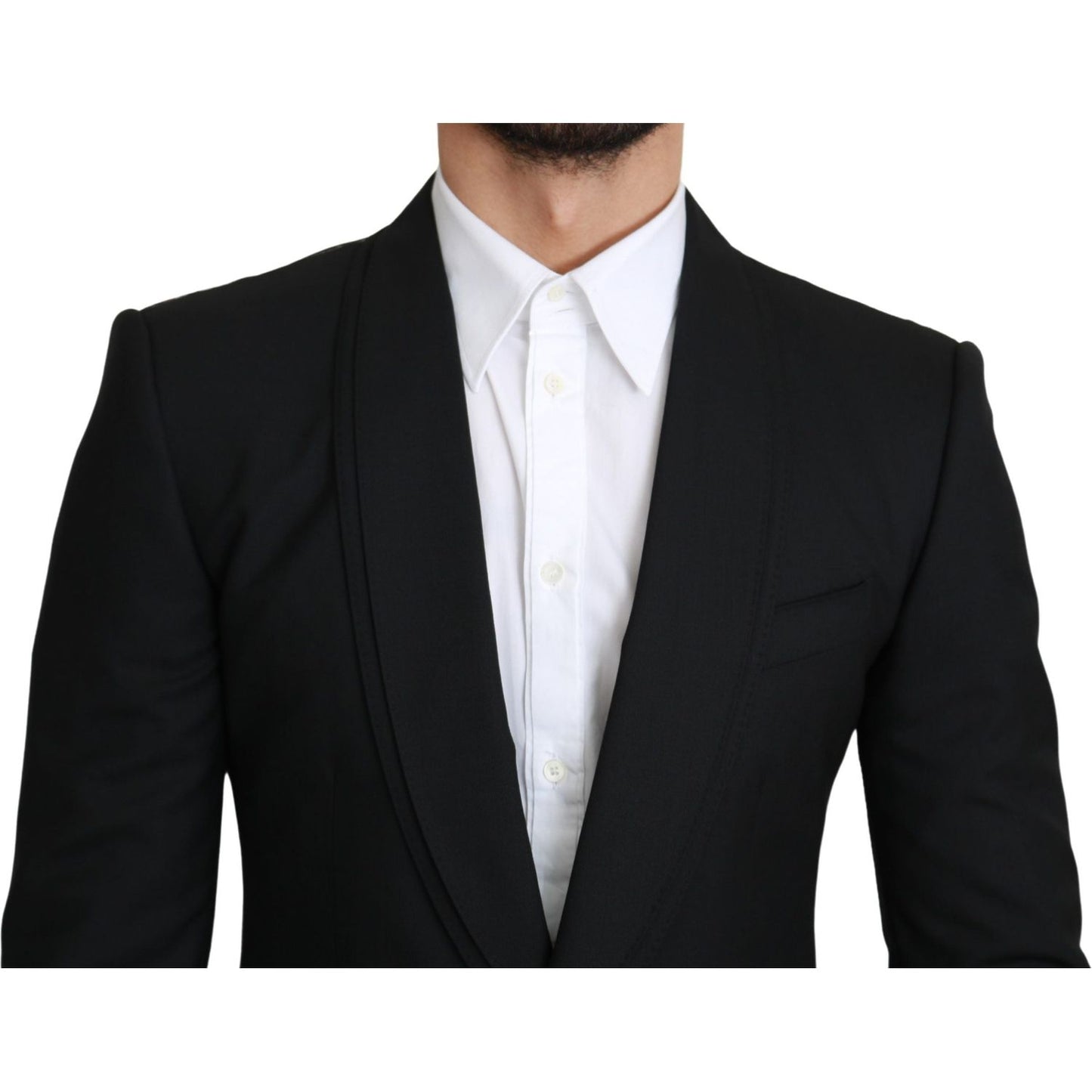 Dolce & Gabbana Black Single Breasted Formal Wool Blazer KOS1755-46