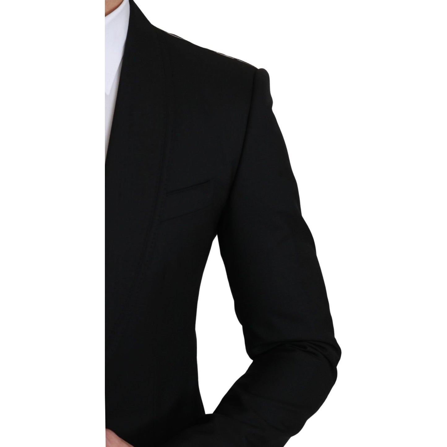 Dolce & Gabbana Black Single Breasted Formal Wool Blazer KOS1755-46