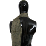 GF Ferre Elegant Patterned Wool-Blend Scarf GF Ferre Dark Slate Gray