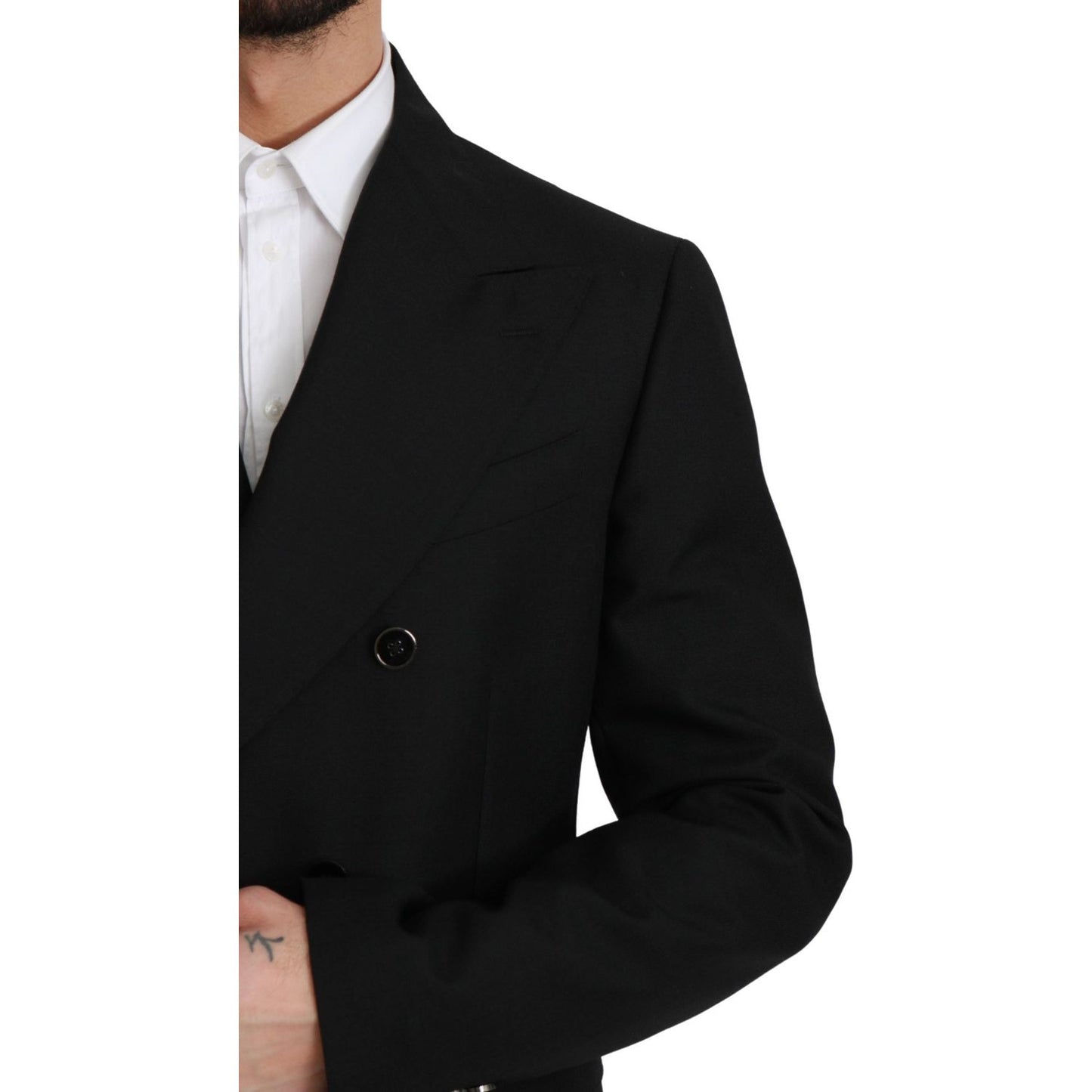 Dolce & Gabbana Black Slim Fit Jacket Coat Wool Blazer KOS1767-54
