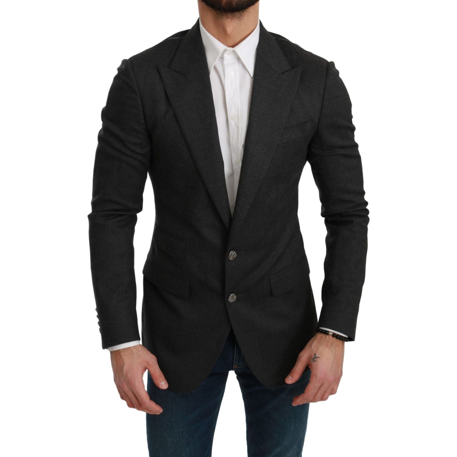 سترة رسمية أنيقة باللون الرمادي من دولتشي آند غابانا بقصّة Slim Fit