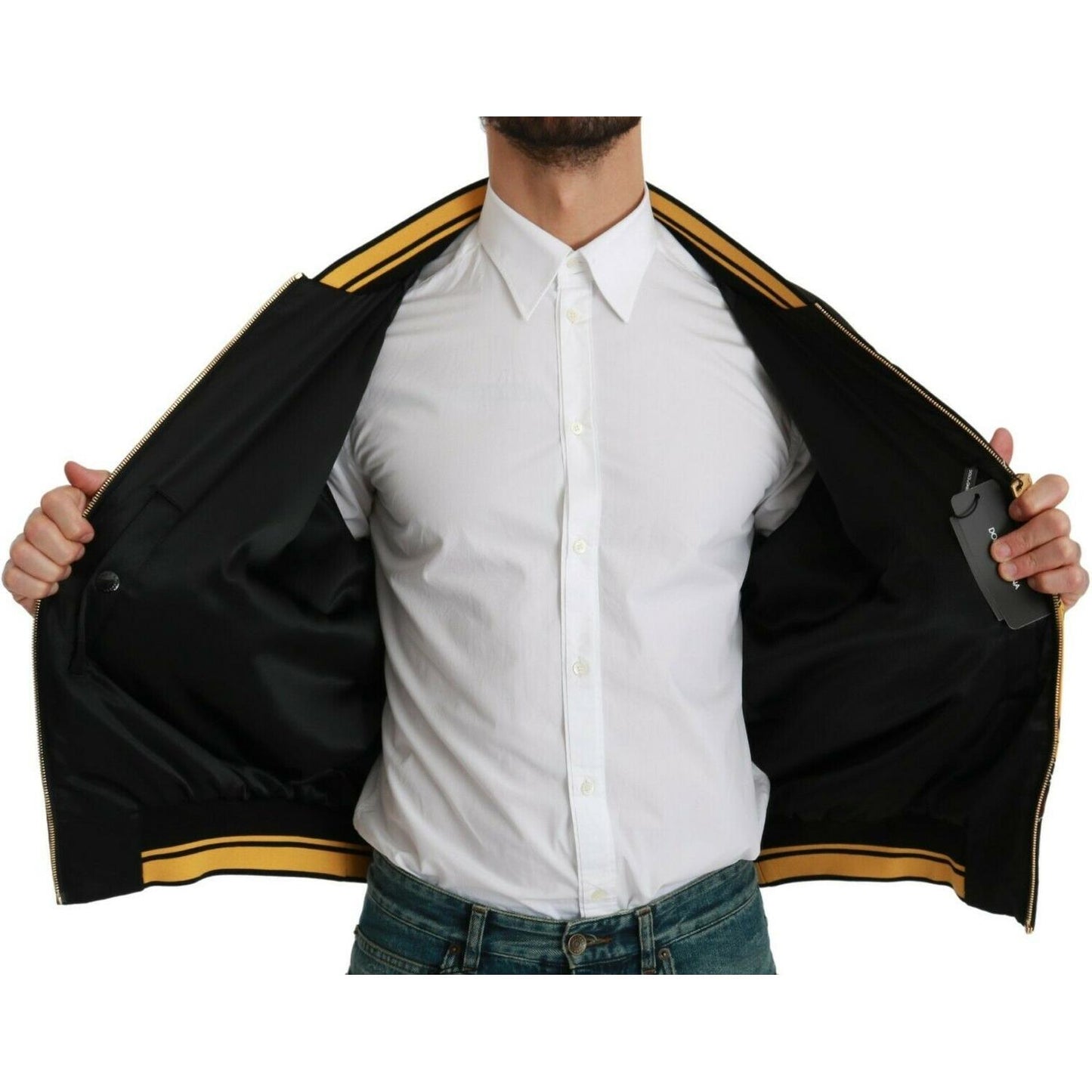 Dolce & Gabbana Black YEAR OF THE PIG Bomber Jacket JKT2609-48