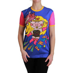 Dolce & Gabbana Purple PIG SUPERGIRL Top Cotton T-shirt