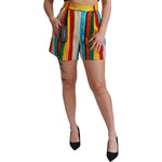 Dolce & Gabbana Multicolor Riga Pittorica Mini Shorts