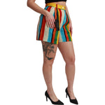 Dolce & Gabbana Multicolor Riga Pittorica Mini Shorts