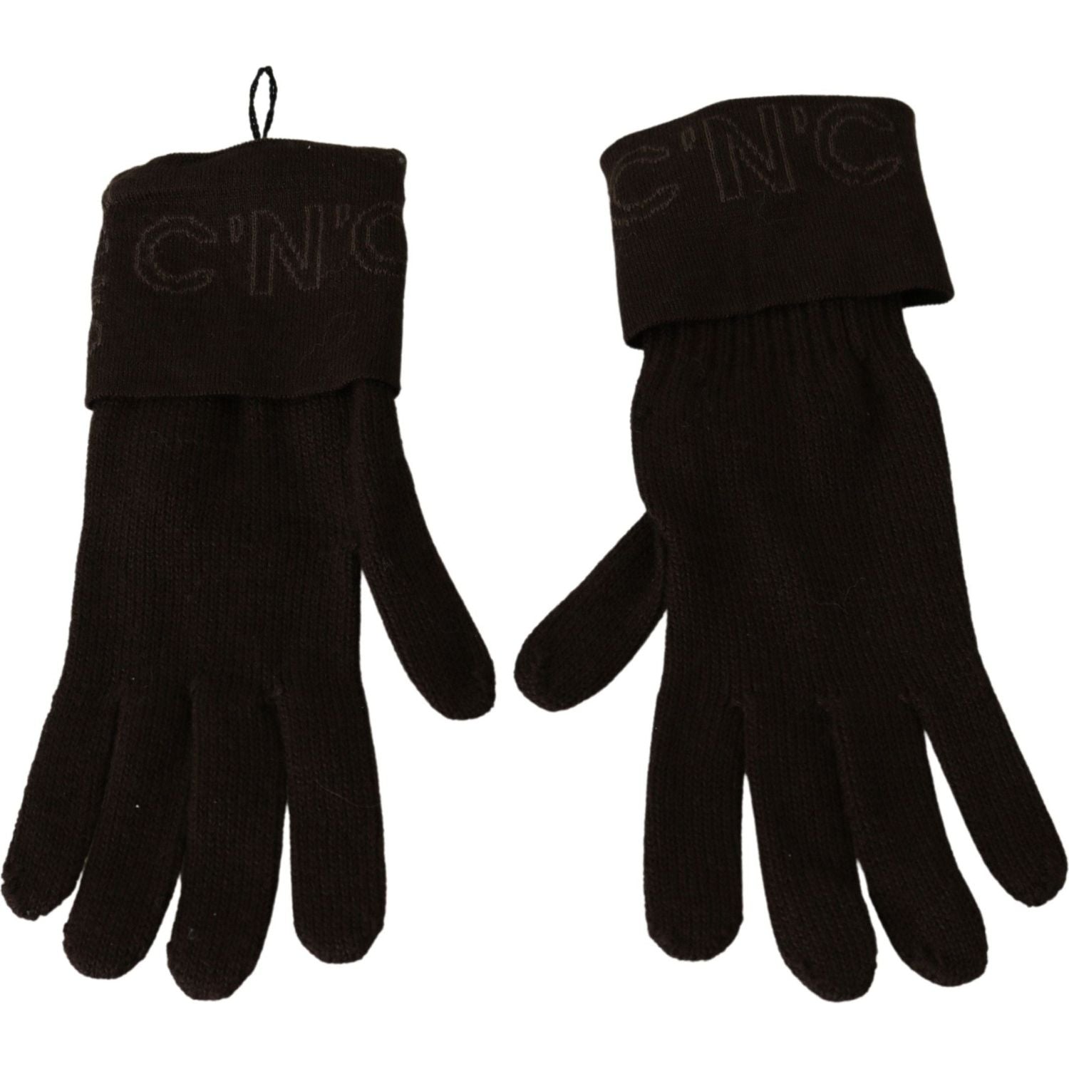 Costume National Brown Wool Knitted One Size Wrist Length Gloves