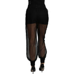 Dolce & Gabbana Black See Through Jogger Polyester Pants Jeans & Pants