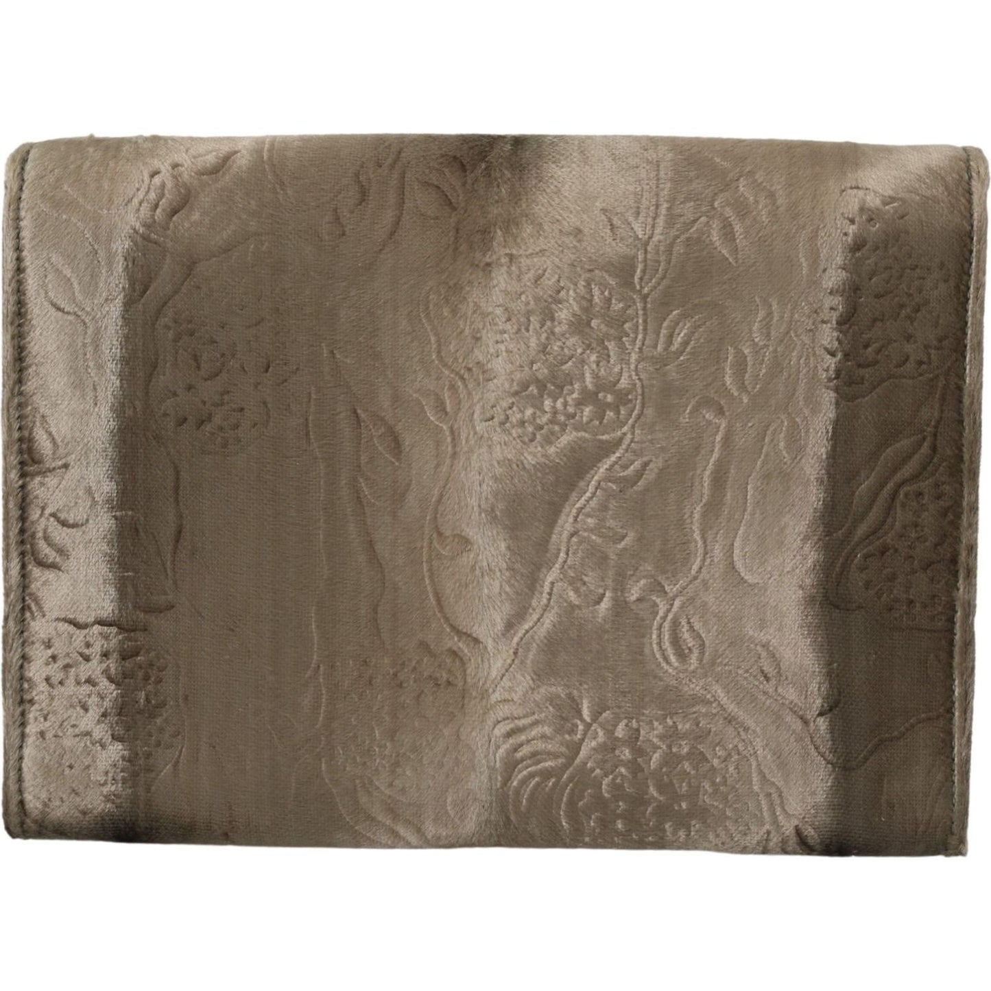 Dolce & Gabbana Beige Velvet Floral Leather Men Document Briefcase VAS9860