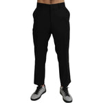 Dolce & Gabbana Black Cotton Wool Formal Dress Pants Jeans & Pants