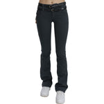 John Galliano Chic Mid Waist Slim Flared Denim John Galliano Dark Slate Gray