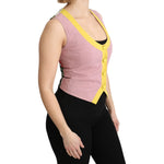 Dolce & Gabbana Pink Sleeveless Waistcoat Vest Cotton Top