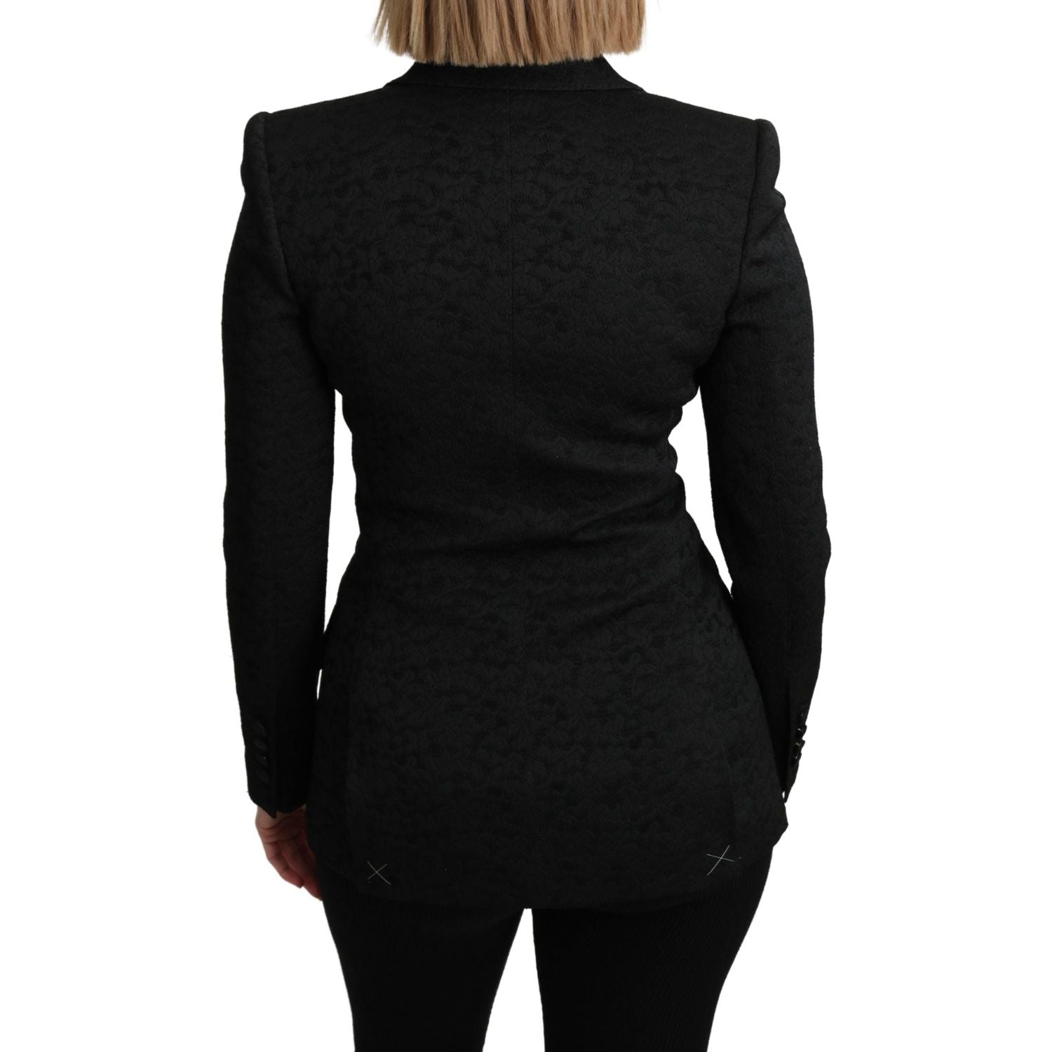 سترة دولتشي آند غابانا الأنيقة ذات الصدر الواحد والمطرزة باللون الأسود