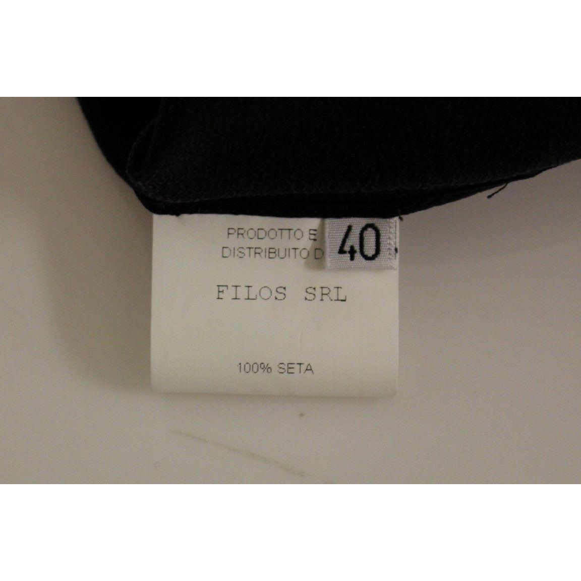 فستان FILOS حرير بدون أكمام باللون البرونزي والأسود