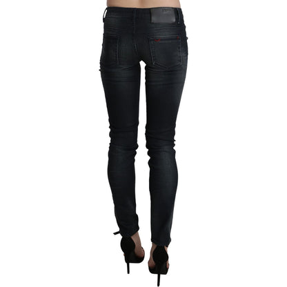 Acht Black Washed Low Waist Skinny Denim Trouser Jeans & Pants