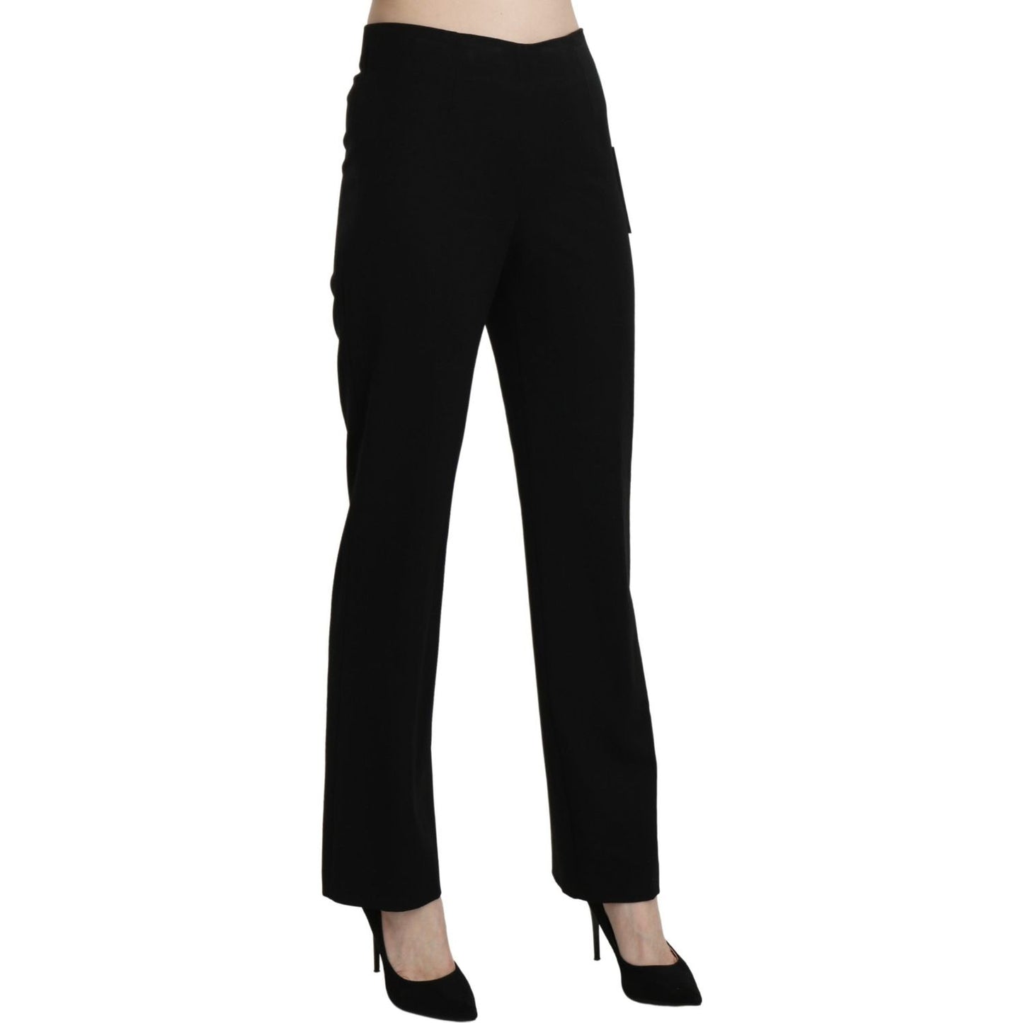 BENCIVENGA Black High Waist Straight Formal Dress Trouser Jeans & Pants