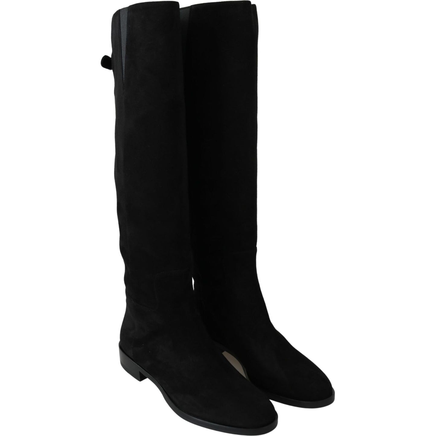 Dolce & Gabbana Black Suede Knee High Flat Boots Shoes1728,67345645728,Black,Boots - Shoes,Boots - Women - Shoes,Dolce & Gabbana,EU35/US4.5,Flat - Boots - Shoes,New with tags,Over The Knee - Boots - Shoes,Shoes,Women,Women - Shoes