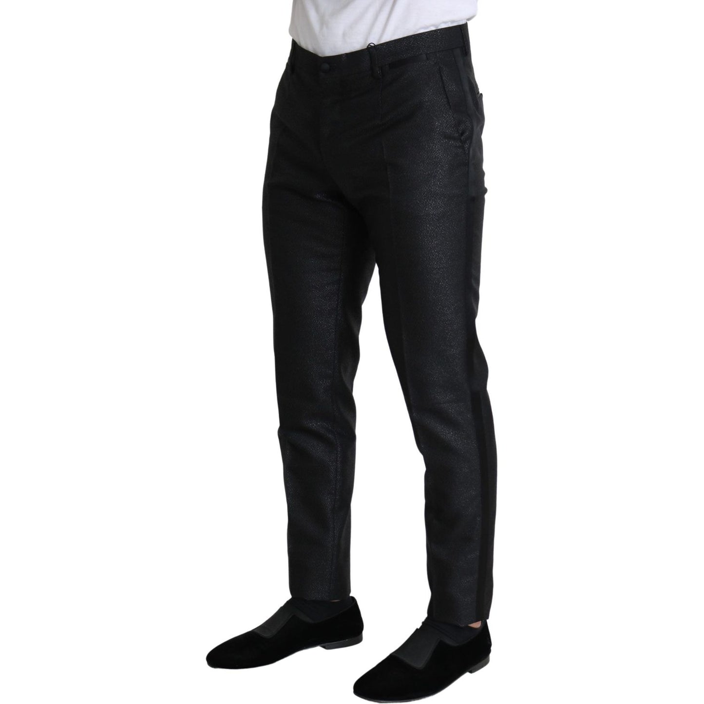 Dolce & Gabbana Black Metallic Skinny Trouser Dress Jeans & Pants