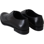 Dolce & Gabbana Black Leather SARTORIA Hand Made Shoes Dress Shoes