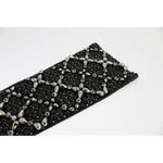 Dolce & Gabbana Black Leather Crystal Beaded Finger Free Gloves