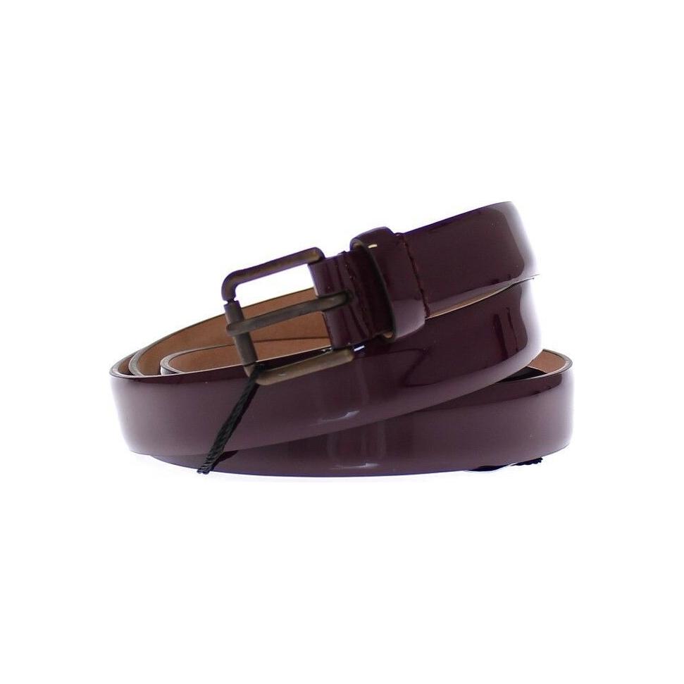 Dolce & Gabbana Purple Leather Logo Cintura Gürtel Belt