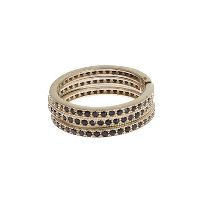 Nialaya Black CZ 925 Sterling Silver Womens Ring Ring
