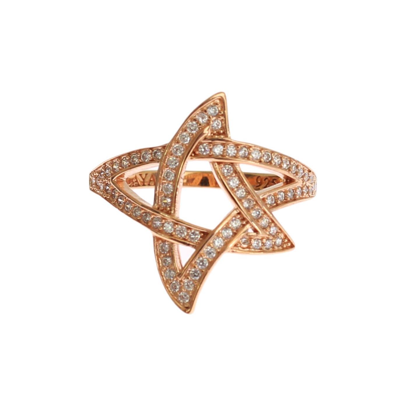 Nialaya Womens Clear CZ Gold 925 Silver Ring