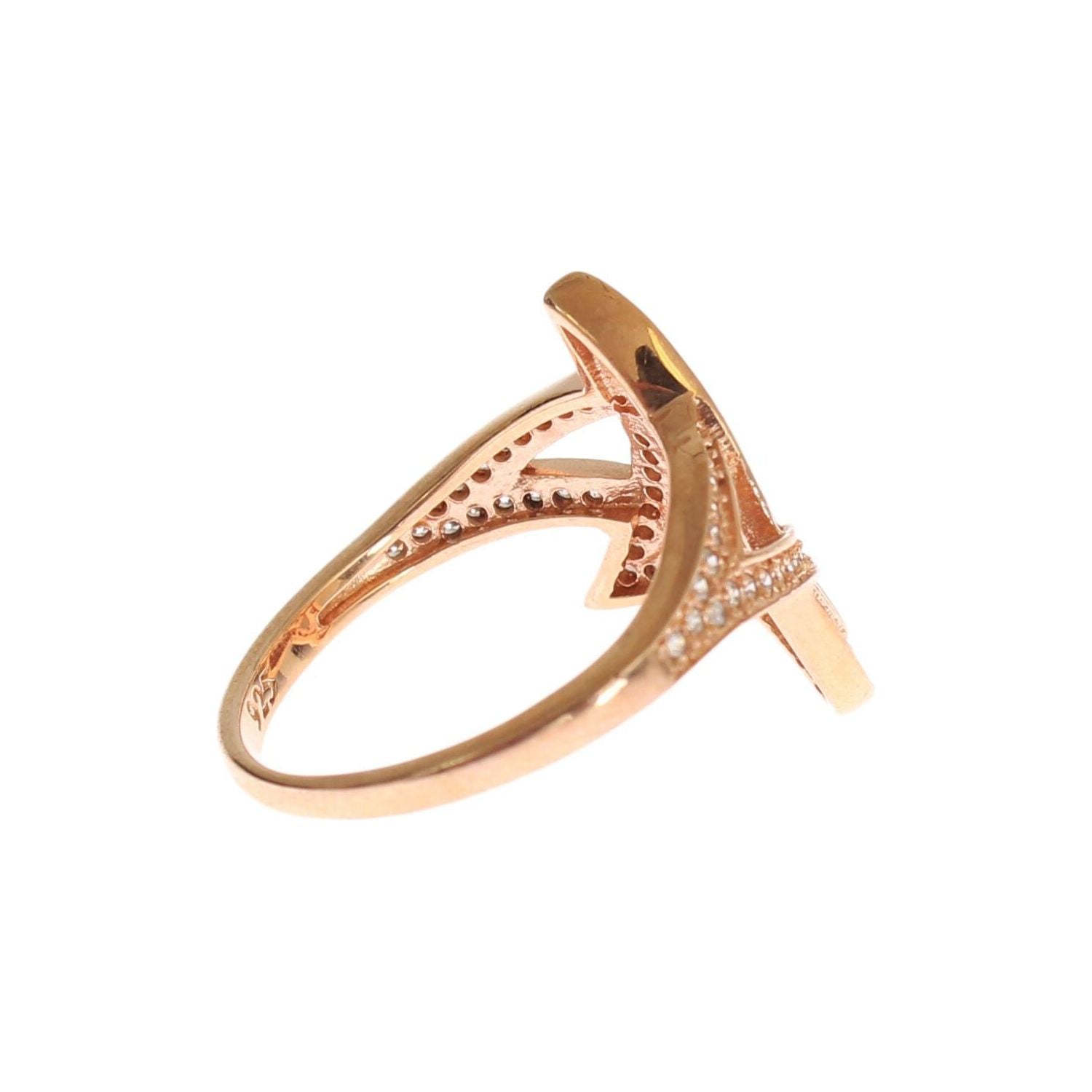 Nialaya Womens Clear CZ Gold 925 Silver Ring