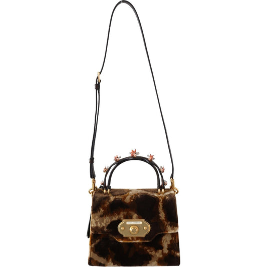 Dolce & Gabbana Brown Giraffe Crossbody Purse Borse WELCOME Purse